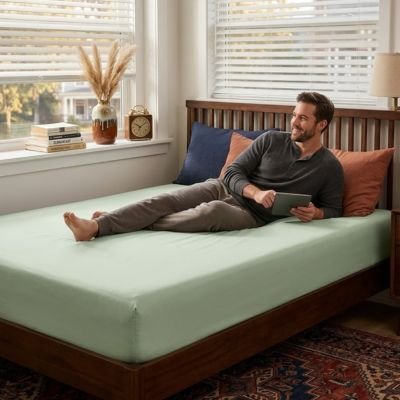 Drap housse homme se détend 